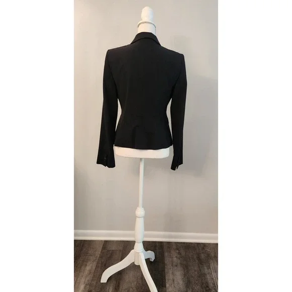 Ann Taylor | Black One-Button Tailored Blazer - Size 4 - Picture 4 of 8
